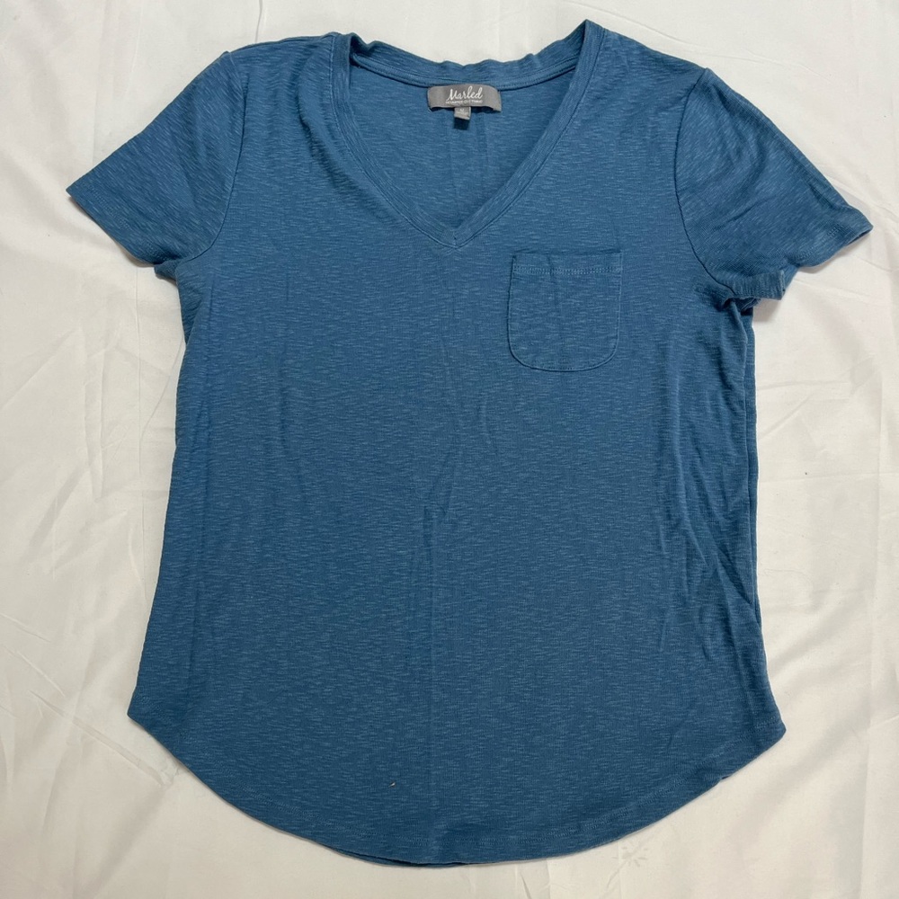 Blue V-neck T-Shirt
